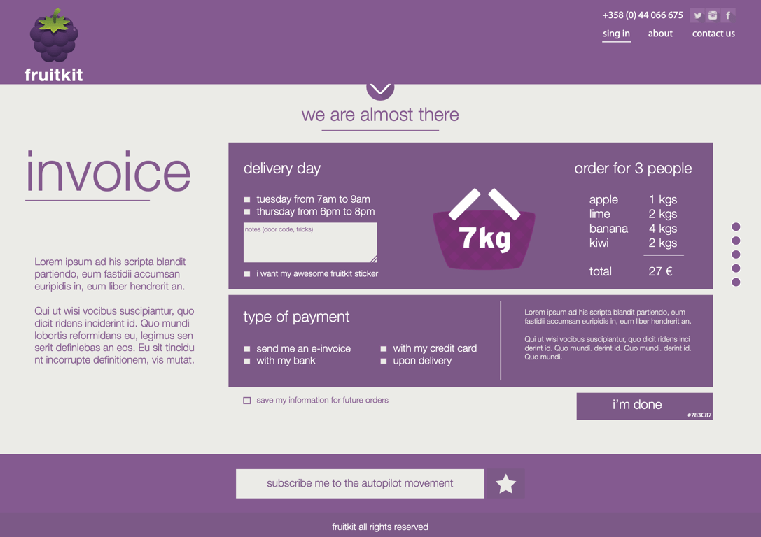 Initial prototypes of how invoicing could work.