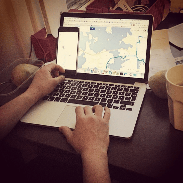 Route planning with Google Maps.